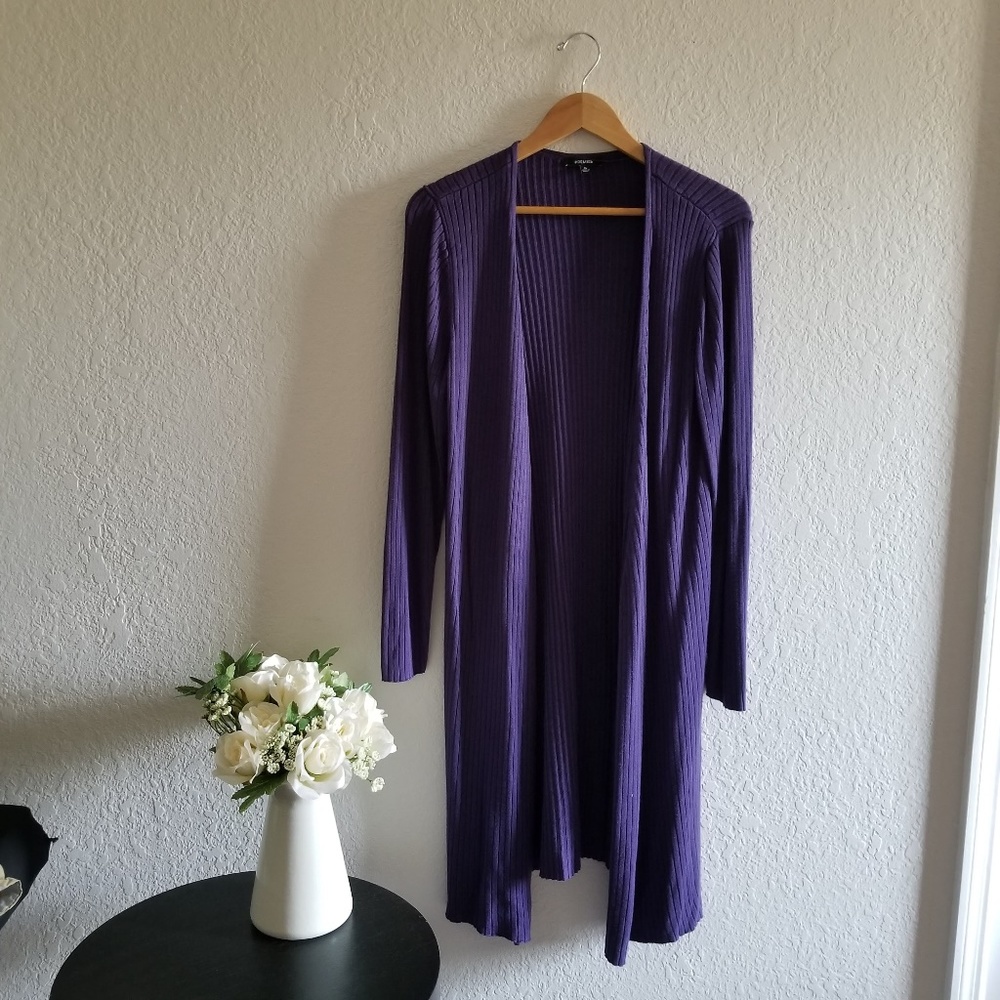 Long Ribbed Purple Sweater